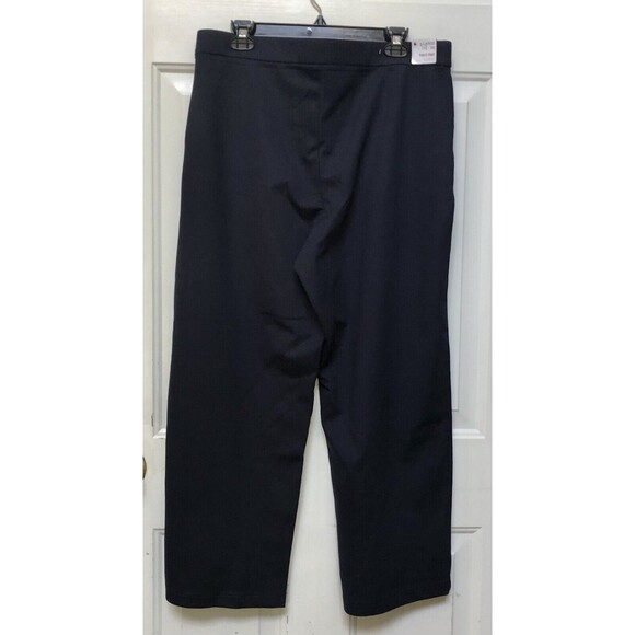 Gloria Vanderbilt Women's Ponte Pants Navy Knit Cropped Length Pullover Pockets - Picture 2 of 9